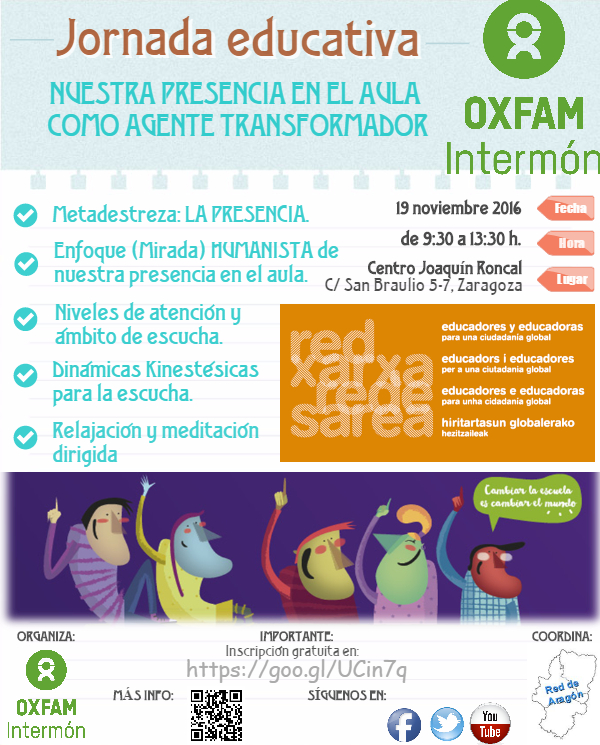I Jornada Educativa de Oxfam Intermon: Nuestra presencia en el aula como agente transformador.