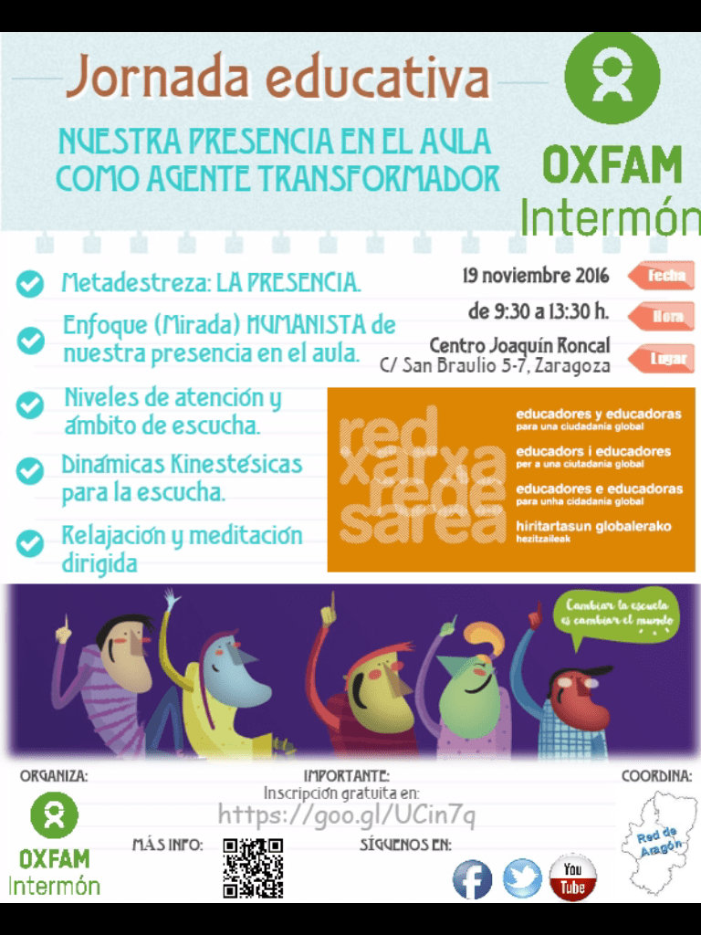 I Jornada Educativa de Oxfam Intermon: Nuestra presencia en el aula como agente transformador.