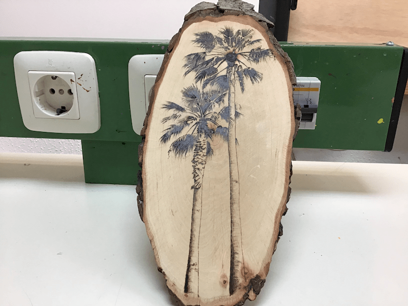 Palmera de California pirograbada