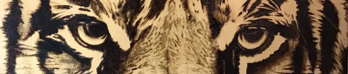 Tigre de Bengala pirograbado