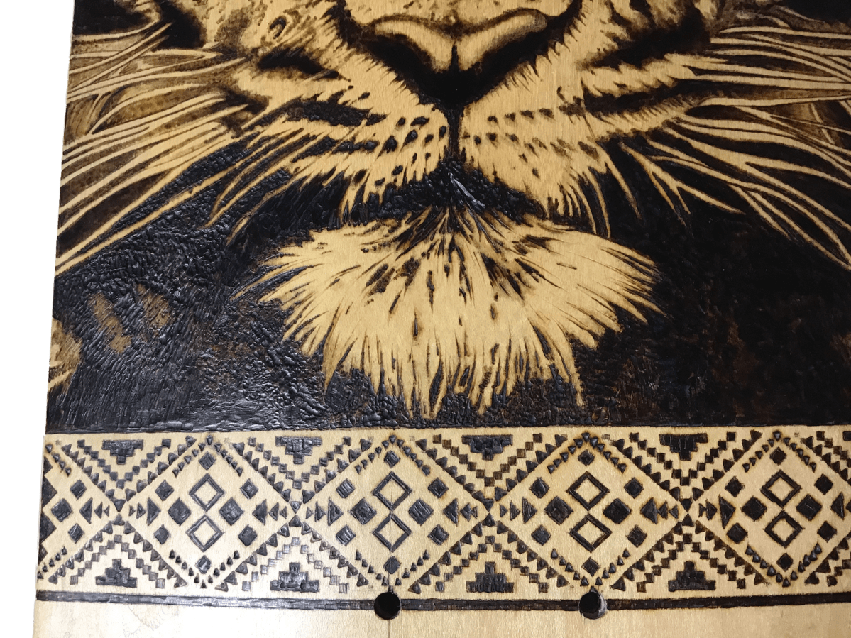 Tigre de Bengala pirograbado