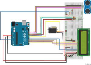 esquema electronico parking domotico arduino fritzing