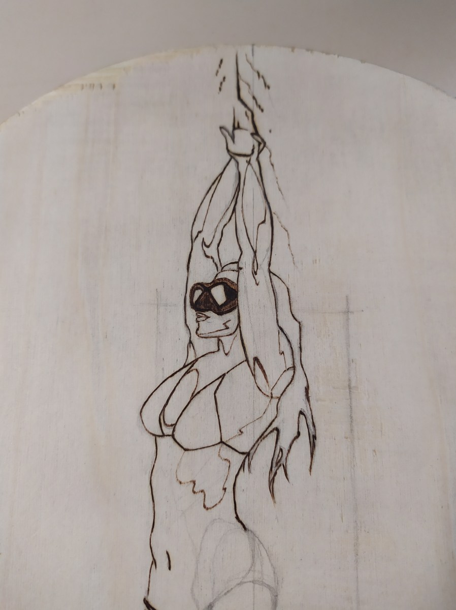 Diver pyrography wood burnings 3