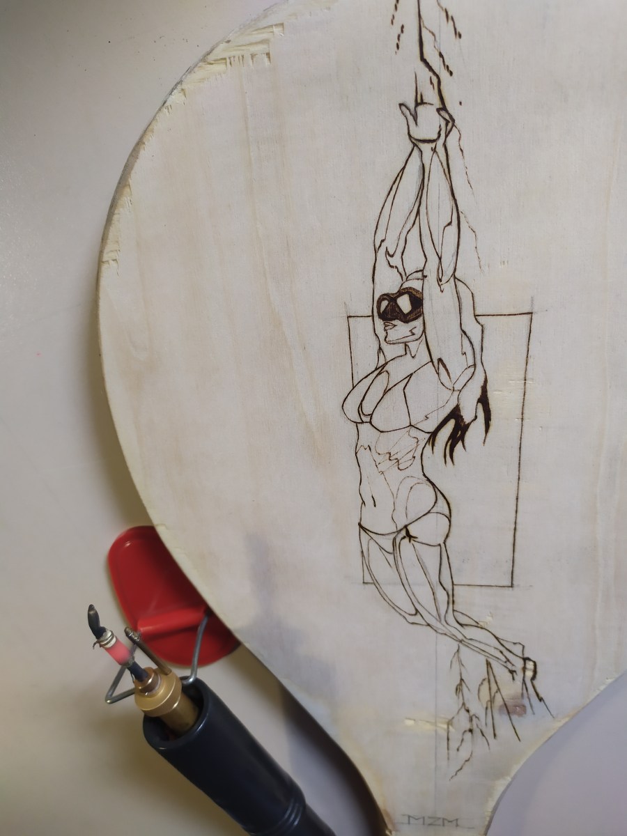 Diver pyrography wood burnings 4