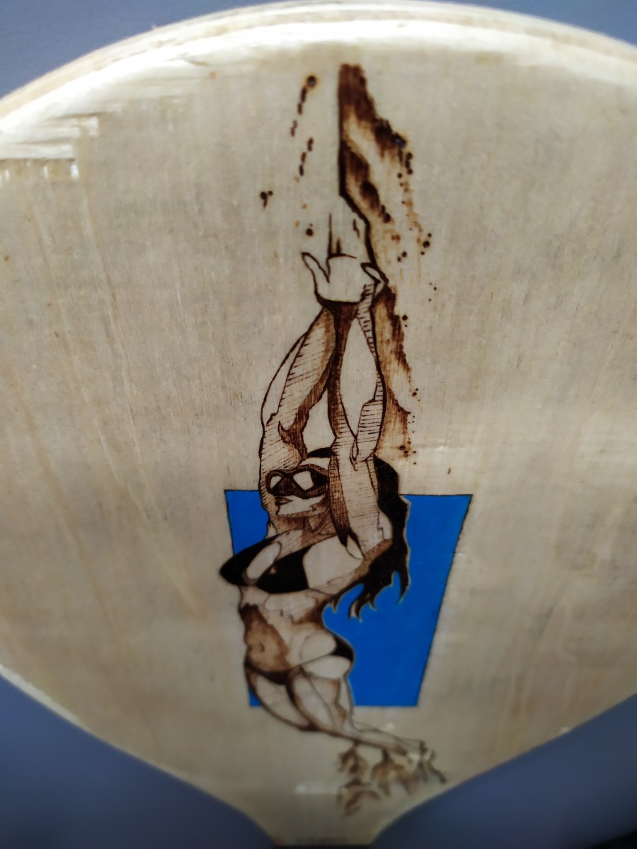 Beach rackets pyrography 2