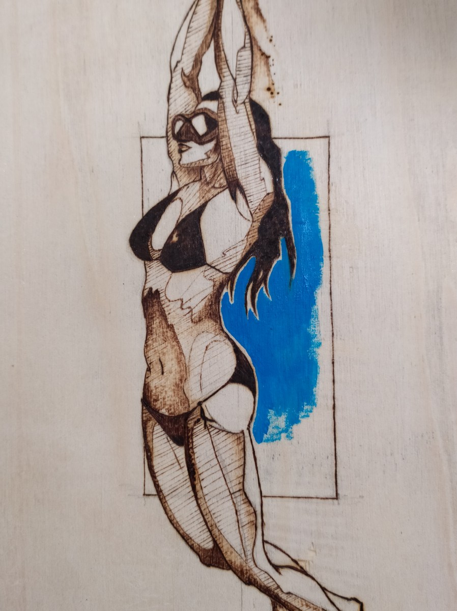 Diver pyrography wood burnings 6